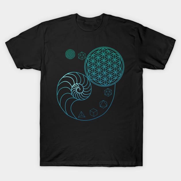 Sacred Geometry Spiral of Creation T-Shirt by Bluepress